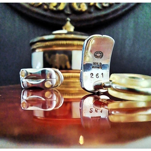 Vintage Ear Clips in Sterling Silver by Maria Berntsen for Georg Jensen, 1990s, Set of 2 For Sale - Image 3 of 12