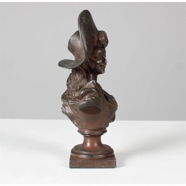 Metal Small Bronze Miniature Bust, 1900 For Sale - Image 7 of 10