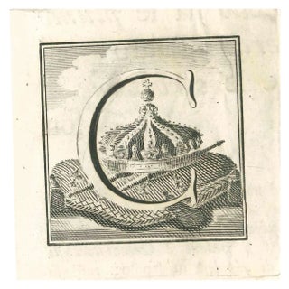 Gaspar Van Wittel (Vanvitelli), Antiquities of Herculaneum Letter C, Etching, 18th Century For Sale
