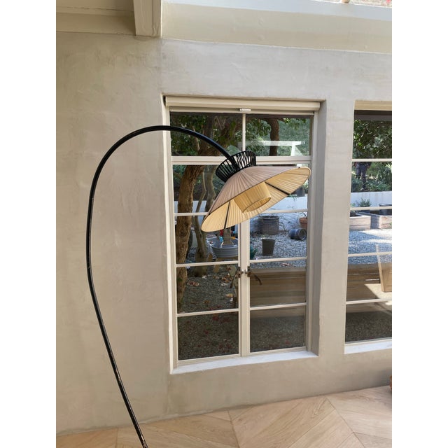 Made in the 1960s. Good condition. Swan neck lamp, it comes with some traces of wear and patina Curved Floor Lamp 41”w x...