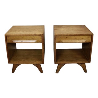 Mid-Century Oak Nightstands Designed by Jack Van Der Molan for Vanleigh For Sale