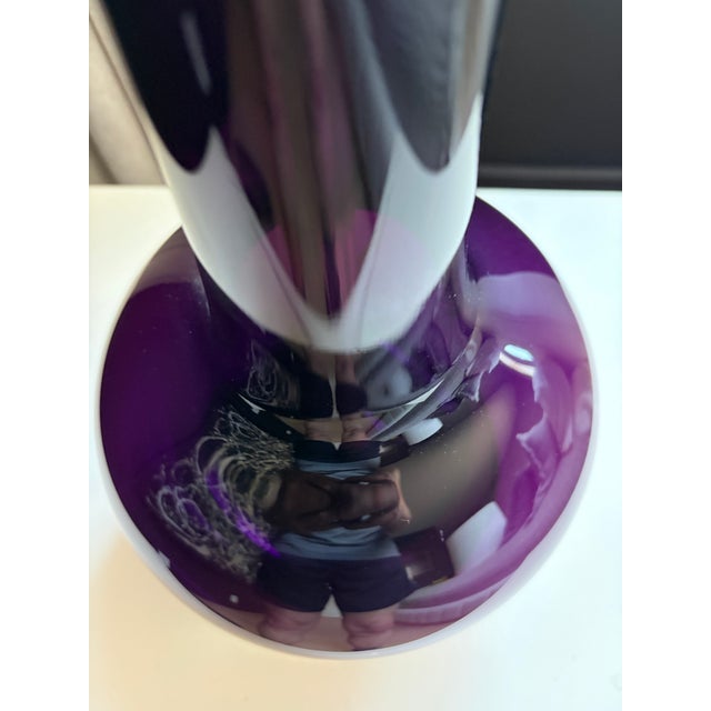 Rare Pair - Vintage Marbro Amethyst Art Glass Table Lamps, McM, C. 1960s, Brass Base, 58.5" Tall For Sale - Image 12 of 12