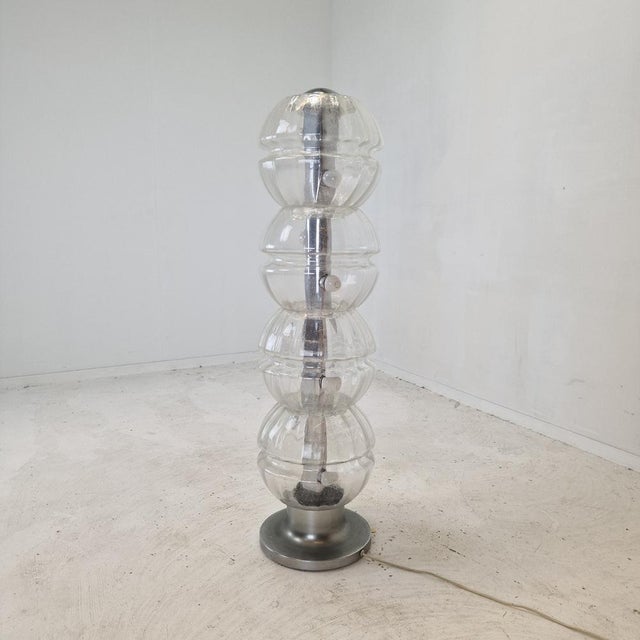 Italian Space Age Glass Floor Lamp, 1980s For Sale - Image 8 of 14