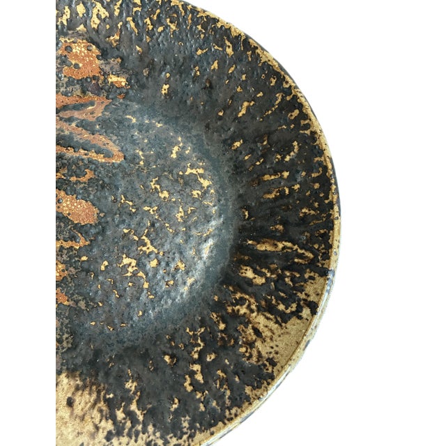 Signed 1970s Mid Century Stoneware Bowl / 1960s Large Modernist Ceramic Art Studio Pottery For Sale - Image 4 of 8