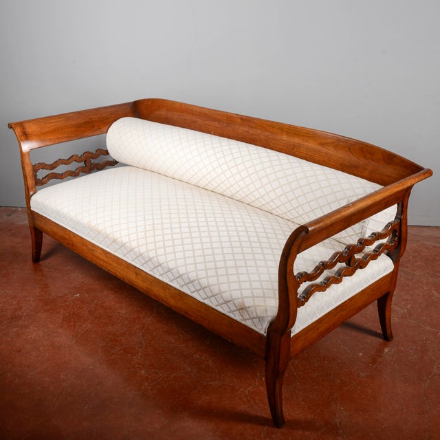 Three-Seater Sofa in Walnut For Sale - Image 16 of 18