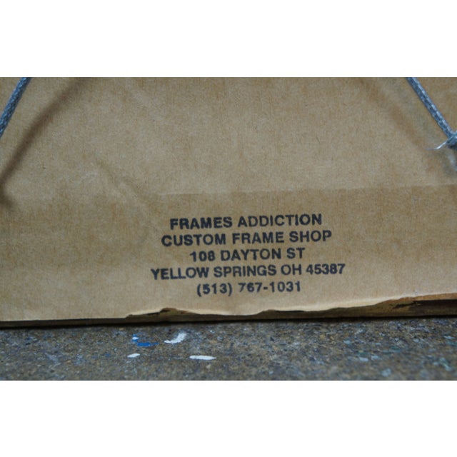 Mid 20th Century Vintage French Colonial Court Garden Party Scene Oil Paintings on Board, Framed - Set of 3 For Sale - Image 12 of 12