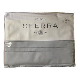 New in Package Sferra Finna Queen Flat Sheet For Sale