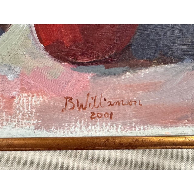 Wood "Copper Teapot With Apple and Orange" Oil Painting by Bruce Williamson For Sale - Image 7 of 13