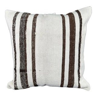 Turkish Hemp Pillow Cushion Natural Beige Brown Pillow Cushion Cover 24x24 For Sale