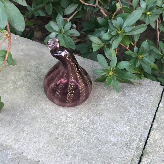 Mid 20th Century Mid 20th Century Italian Murano Art Glass Barbini Gold Flecked Fig For Sale - Image 5 of 6