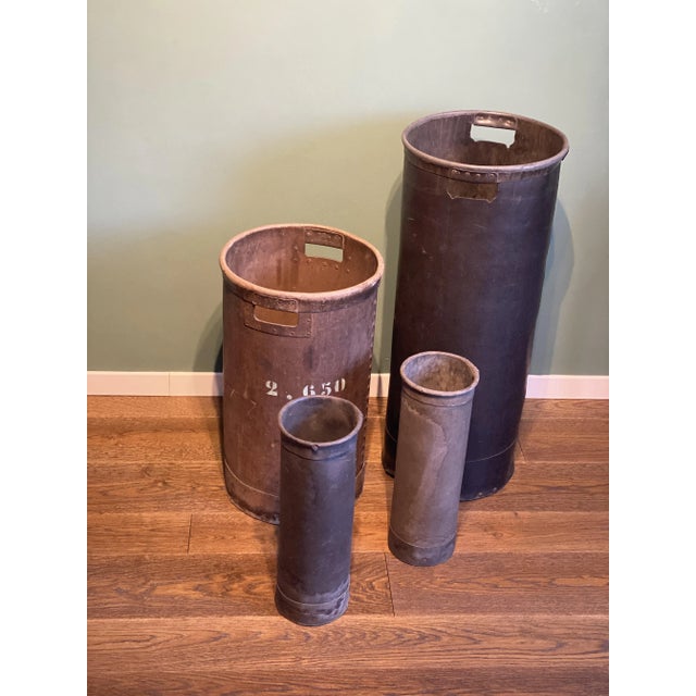 Black Vintage Industrial Italian Bins in Vulcanized Fiber with Markings from Fashion Factory, Italy, 1920s, Set of 4 For Sale - Image 8 of 18
