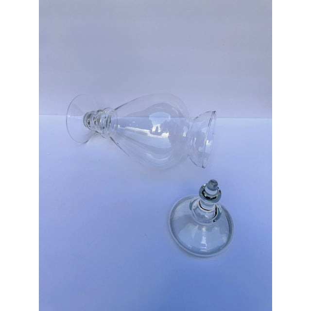 Contemporary 2000s Tall Glass Apothecary Jar & Lid For Sale - Image 3 of 10