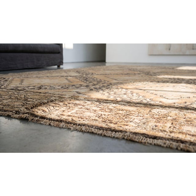 Great Tan Color With Splendid Geometric Design Antique Khotan Rug For Sale - Image 9 of 10