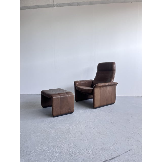 Animal Skin Set of Leather DS50 Armchair and Ottoman from de Sede, 1970s For Sale - Image 7 of 8