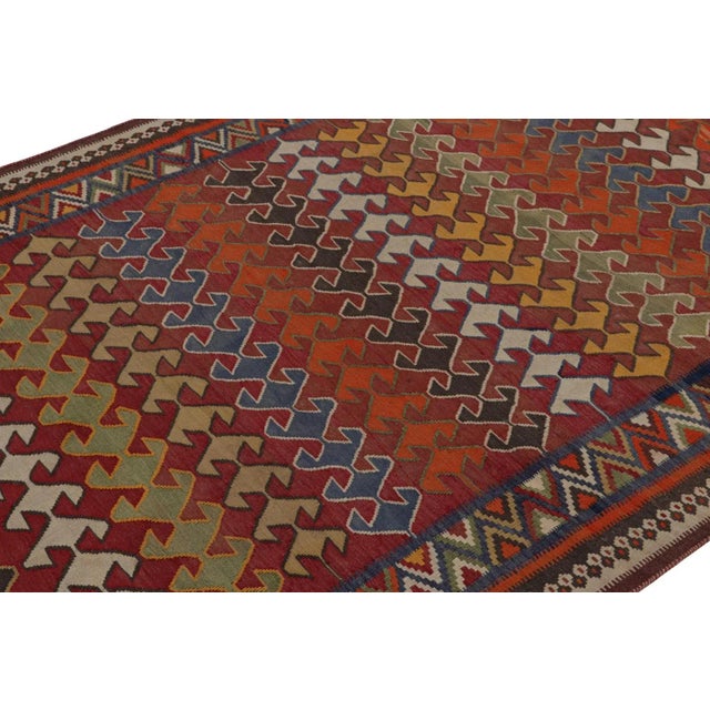 Rug & Kilim 1950s Vintage Afghani Tribal Kilim Rug With Geometric Patterns For Sale - Image 4 of 7