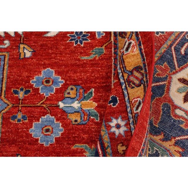 Red 1990s Southwestern Heriz Ziegler Red Blue Hand-Knotted Rug - 8'9'' X 11'5'' For Sale - Image 8 of 8