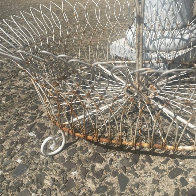 Vintage French Style White Wire / Metal 3 Tier Oval Planter or Display Rack For Sale - Image 6 of 13