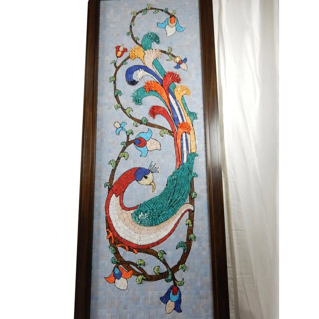 Mid 20th Century Mosaic Art Birds of Paradise Full Length Floor Mirror For Sale - Image 10 of 13