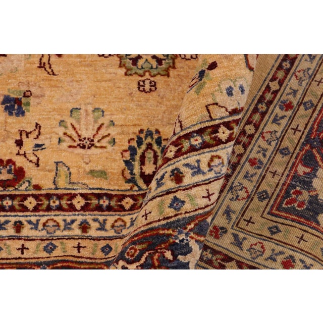 Tan 1980s Shabby Chic Ziegler Andrea Beige Blue Hand-Knotted Wool Rug - 9'0'' X 12'0'' For Sale - Image 8 of 9
