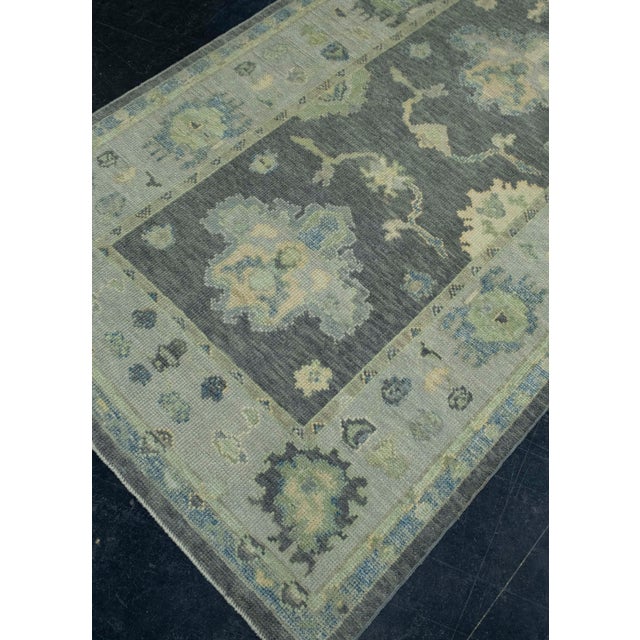 Turkish Turkish Oushak Rug 4'2" x 9'10" #18133 For Sale - Image 3 of 8