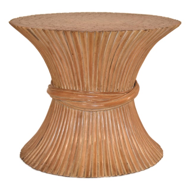 Circa 1970's Wheat Sheaf Side Table For Sale
