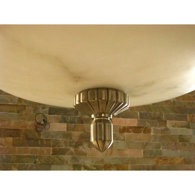1920s French Art Deco Alabaster Chandelier, 1925 For Sale - Image 5 of 15