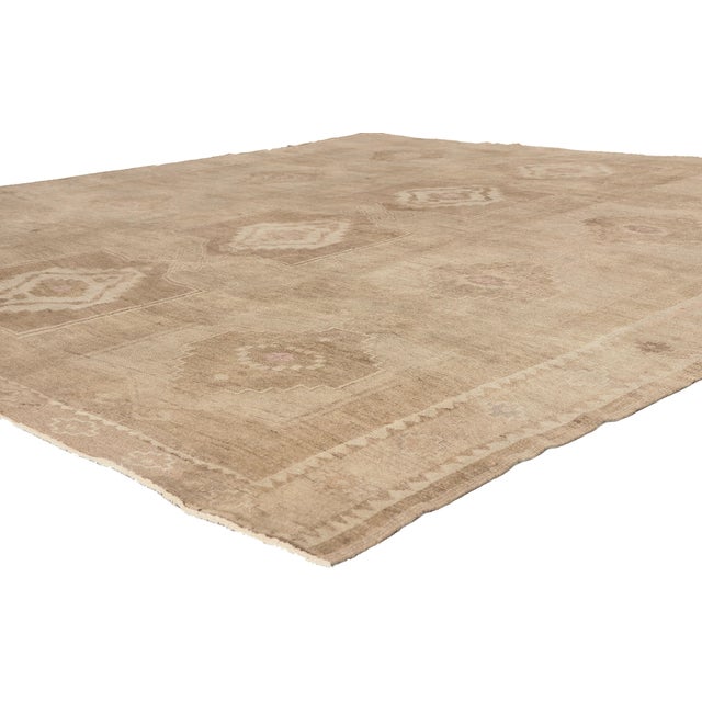 52456 Earth-Tone Vintage Turkish Kars Rug, 10'00 x 10'08. The Ancestral Continuum: A Vintage Turkish Kars Masterpiece of...