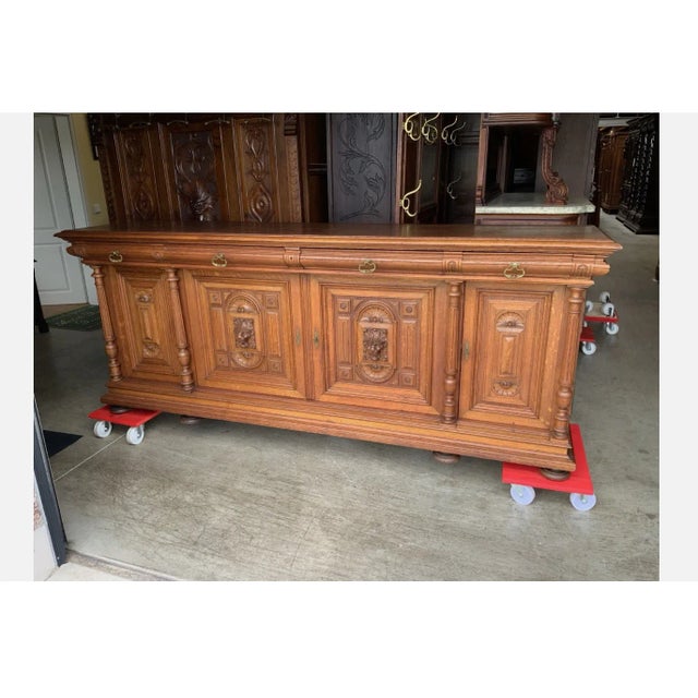 Antique Credenza in Oak, 1880 For Sale - Image 9 of 9