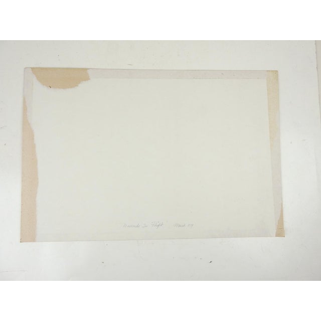 Rustic 1979 Mallard Duck and Birch Trees Watercolor Painting For Sale - Image 3 of 4