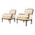 Down Filled Cushions Silk Like Upholstery Carved Legs French Lounge Chairs - A Pair For Sale