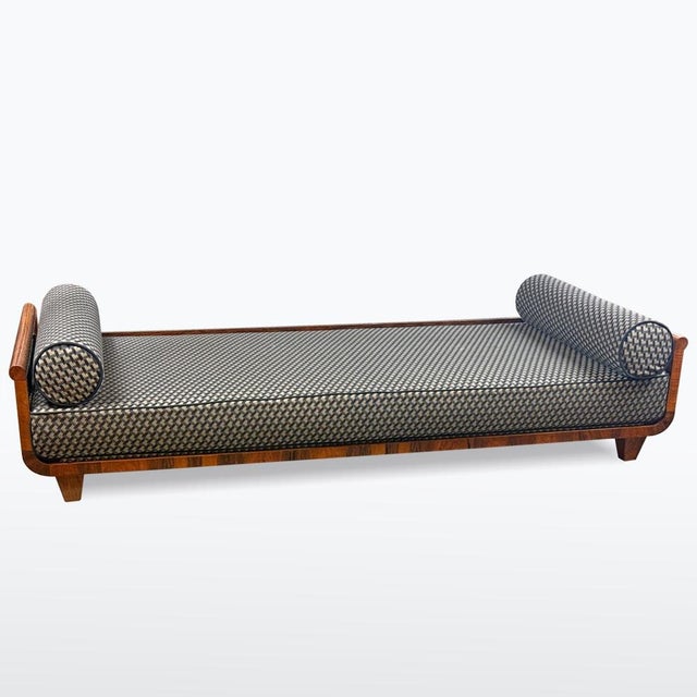 Art Deco Walnut Daybed from Bohemia, 1930s For Sale - Image 4 of 9
