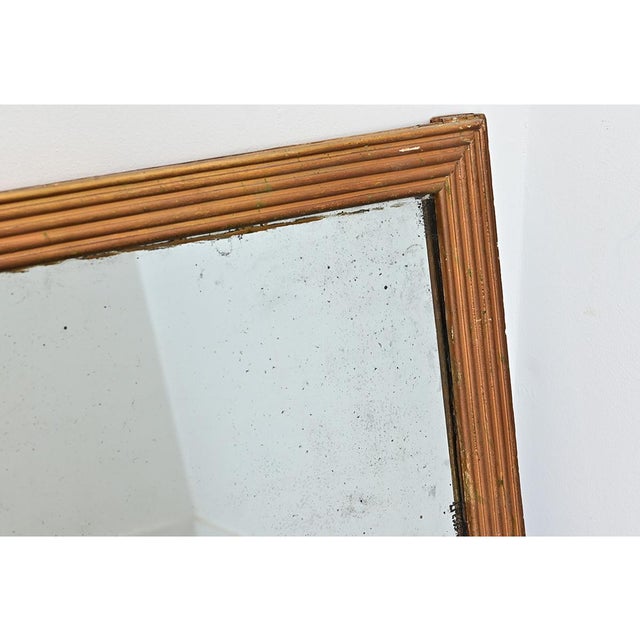 Mid 19th Century French 19th Century Louis XVI Style Reeded Gilt Mirror For Sale - Image 5 of 6