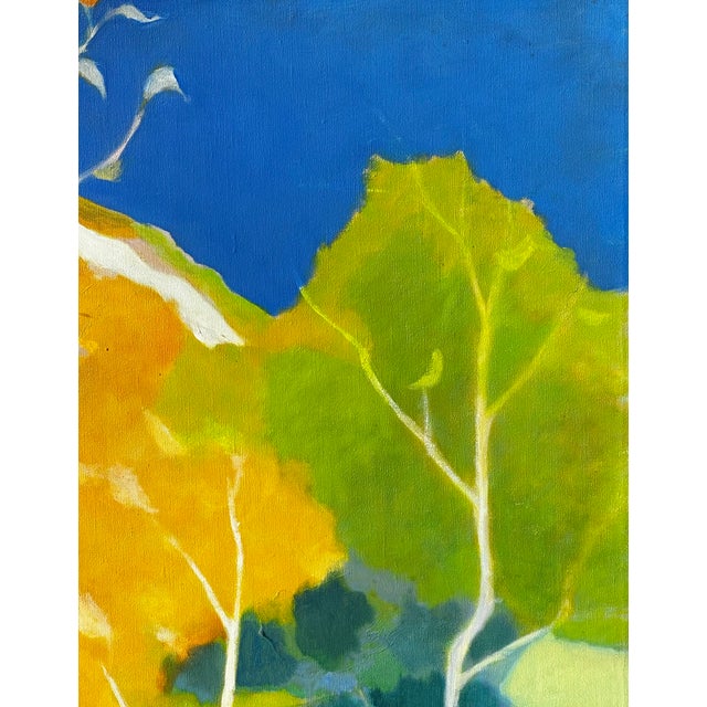 Mid-Century Modern 1970s Tadashi Asoma - White Hill in Autumn Oil Painting, Framed For Sale - Image 3 of 9