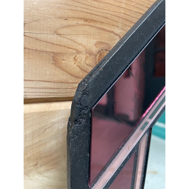 Large Late 20th Century Octagonal Stained Glass Wall Mirror For Sale - Image 6 of 9