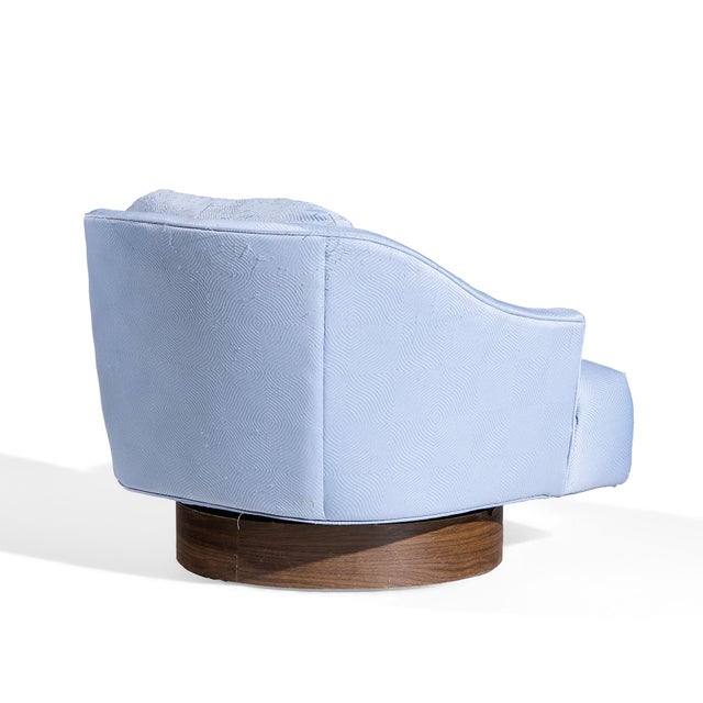 Harvey Probber Style Mid Century Walnut Swivel Lounge Chairs - Pair For Sale - Image 10 of 12