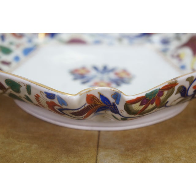 Antique Royal Vienna Ruffled Flower Serving Dish Shallow Bowl Compote 8" For Sale - Image 11 of 13