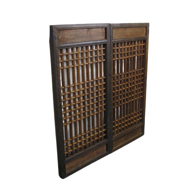 This pair screen panel can be an excellent widow or wall decoration arts. The latticed screen allows air to circulate...