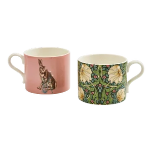 Spode Morris & Co Set of 2 Mugs 12 oz., Pimpernel & Forest Hare