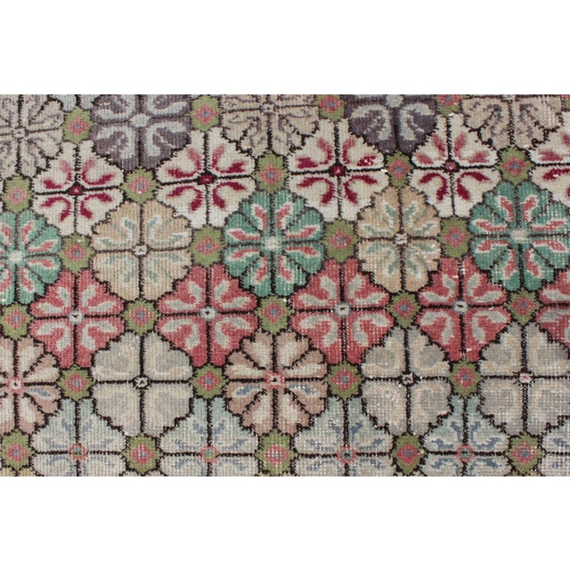 MidCentury Modern, Vintage Rug in Multi Colors in Modern Design Chairish