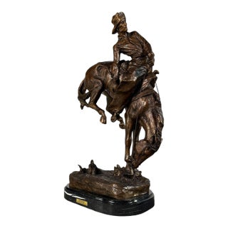 "The Outlaw" Bronze Statue After Frederic Remington, Signed - 32" H For Sale