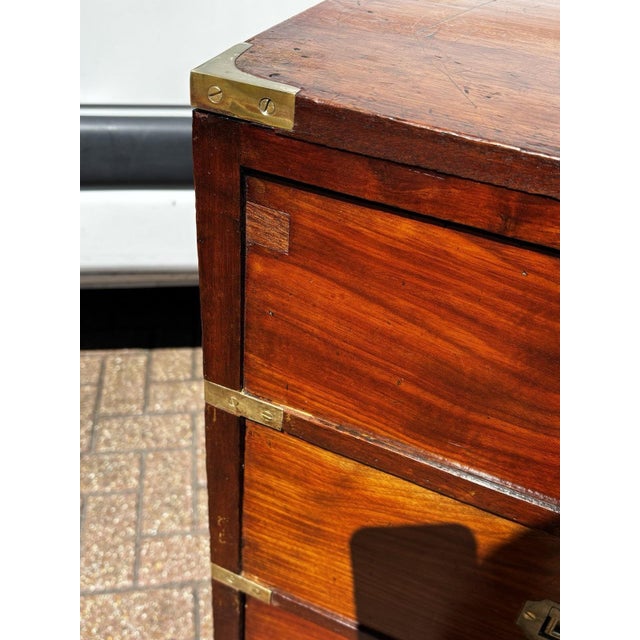 Campaign Chest of Drawers in Mahogany For Sale - Image 10 of 14