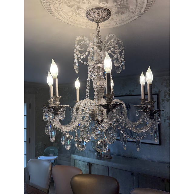 1990s Schonbeck Isabel 7 Arm Crystal Chandelier and Sconces For Sale - Image 5 of 12