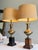 Neoclassical 1970s Pair of Neoclassical Brass Urn Table Lamps on Wood Bases With Linen Shades in Style of Maison Jansen / James Mont For Sale - Image 3 of 12