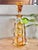 Vintage Art Deco Amber Cut Floral Etched Crystal Decanter Set With 6 Glasses - 7 pcs For Sale - Image 9 of 12