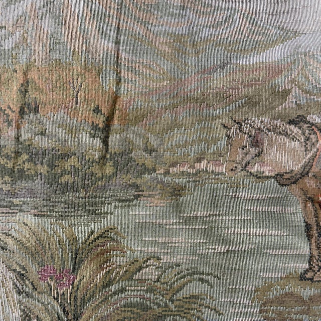 Textile Large Antique French Rococo Style Pastoral Tapestry, 1890s For Sale - Image 7 of 14