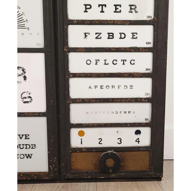 1950s Vintage Eye Testing Chart, Circa 1950 Back Lit. For Sale - Image 5 of 9