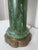 Metal Vintage Mid Century Hollywood Regency Drip Glaze Ceramic Aqua, Brass & Gold Leaf Shaded Table Lamps, a Pair For Sale - Image 7 of 18