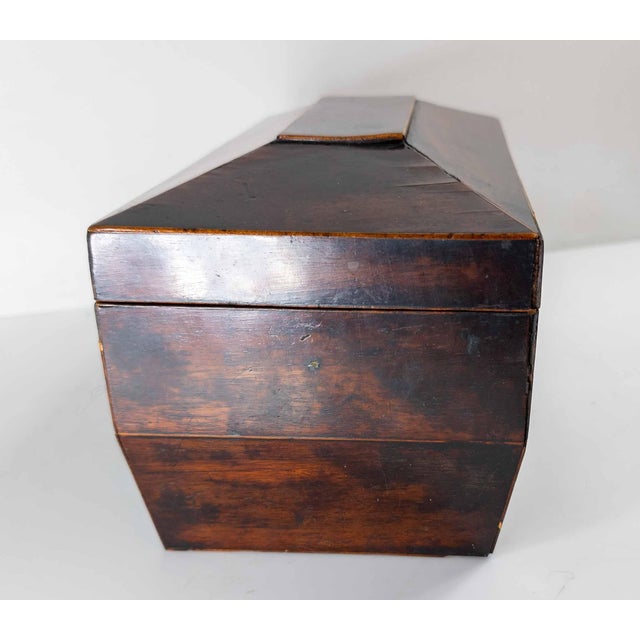 Wood 19th Century English Regency Sarcophagus Form Mahogany Tea Caddy Box For Sale - Image 7 of 18