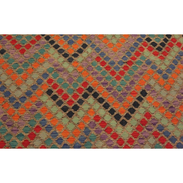 Textile 1990s Shabby Chic Abstract Gray/Blue Hand-Woven Kilim Wool Rug -5'9 X 7'11 For Sale - Image 7 of 8