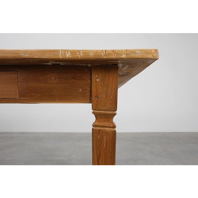 Large French Provincial Farm Table in Elm Wood, France, 1850 For Sale - Image 6 of 16